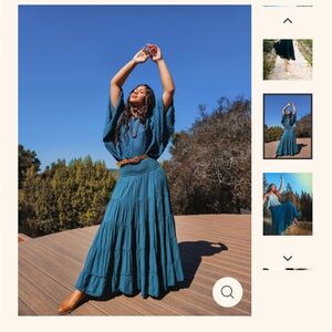 Cotton Flower Clothing Flutter Skirt or Dress Ocean